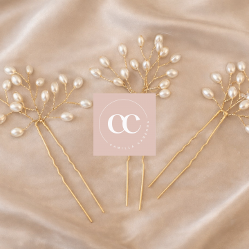 Golden Bohemian Hair Pins 3 piece